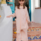 Light Pink 'Aurea' Jacquard Girls Suit