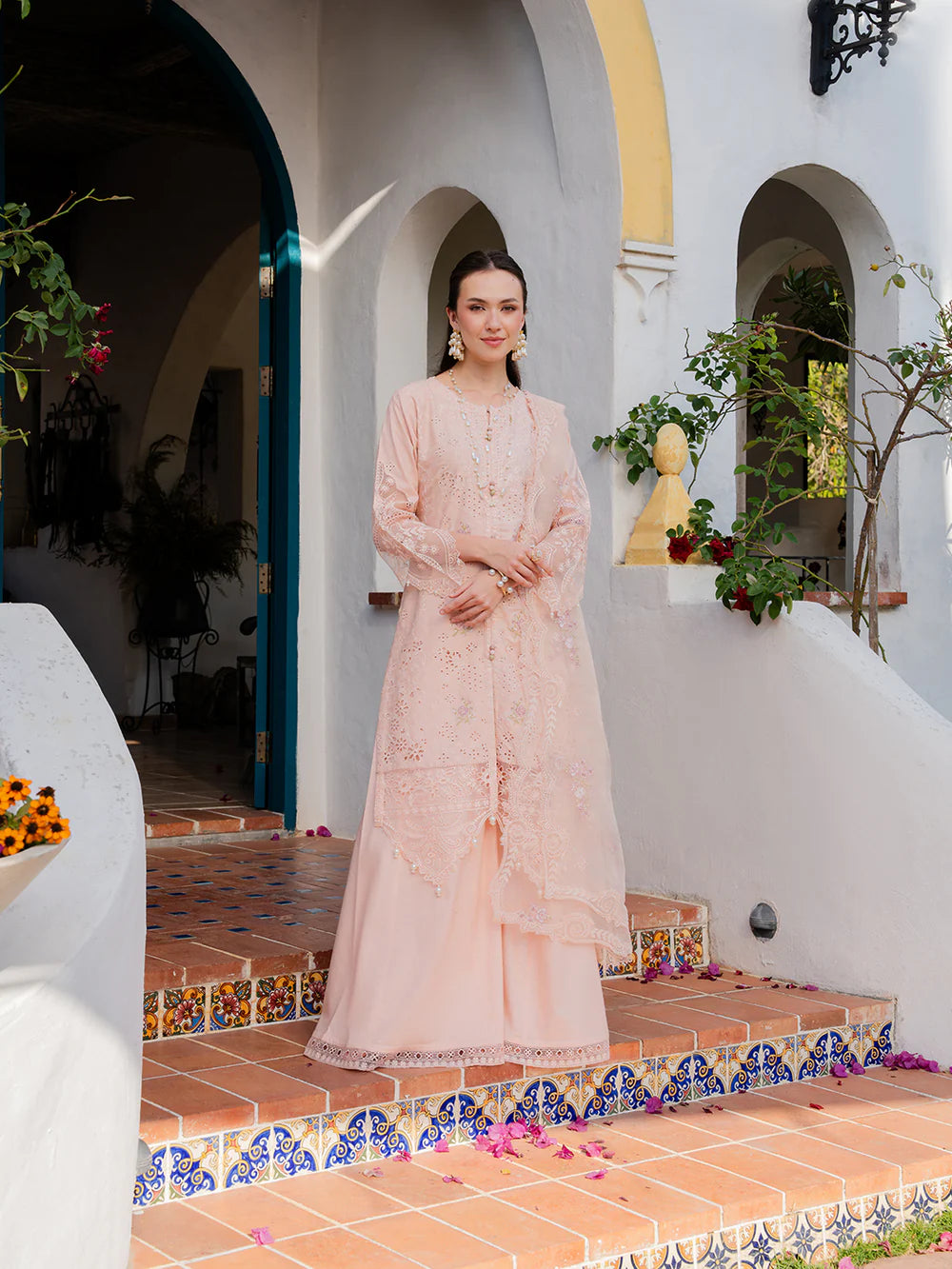 Light Pink 'Aurea' Jacquard Ladies Suit