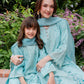 Light Teal Blue 'Aurea' Jacquard Girls Suit