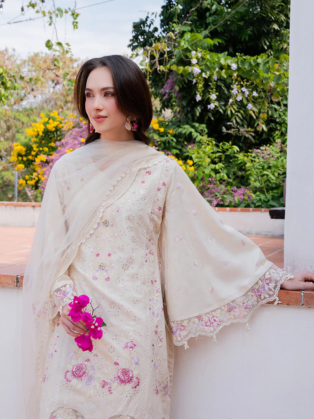 Light Beige Cream 'Aurea' Jacquard Ladies Suit