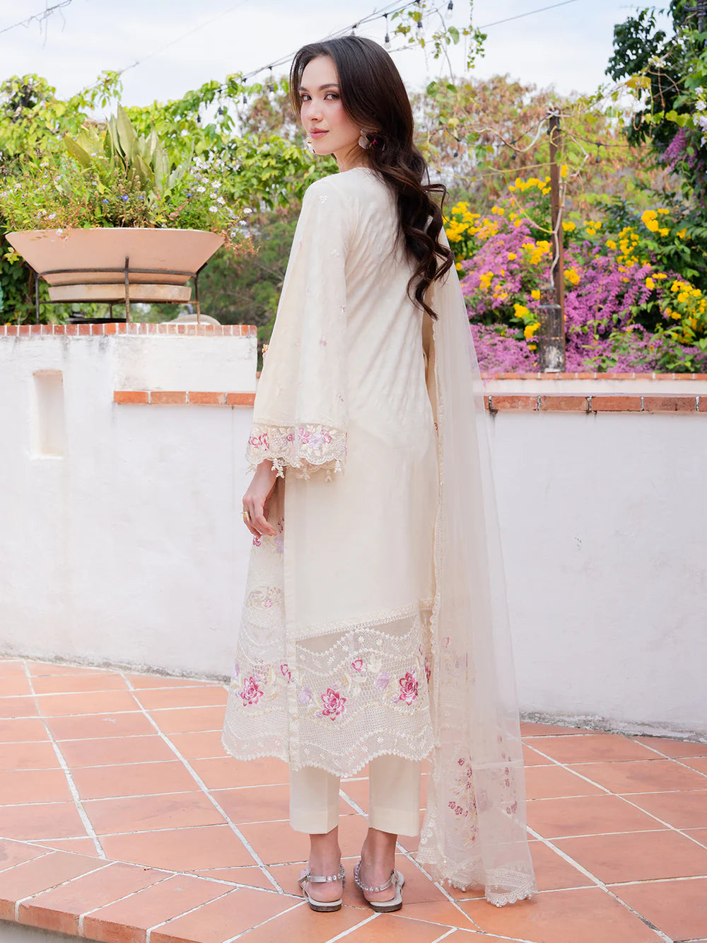 Light Beige Cream 'Aurea' Jacquard Ladies Suit