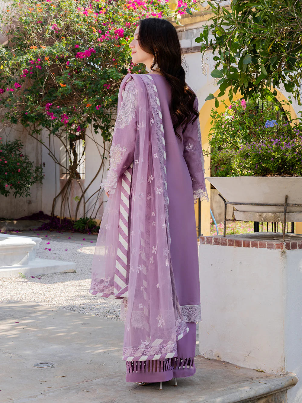 Lilac Purple 'Aurea' Jacquard Ladies Suit