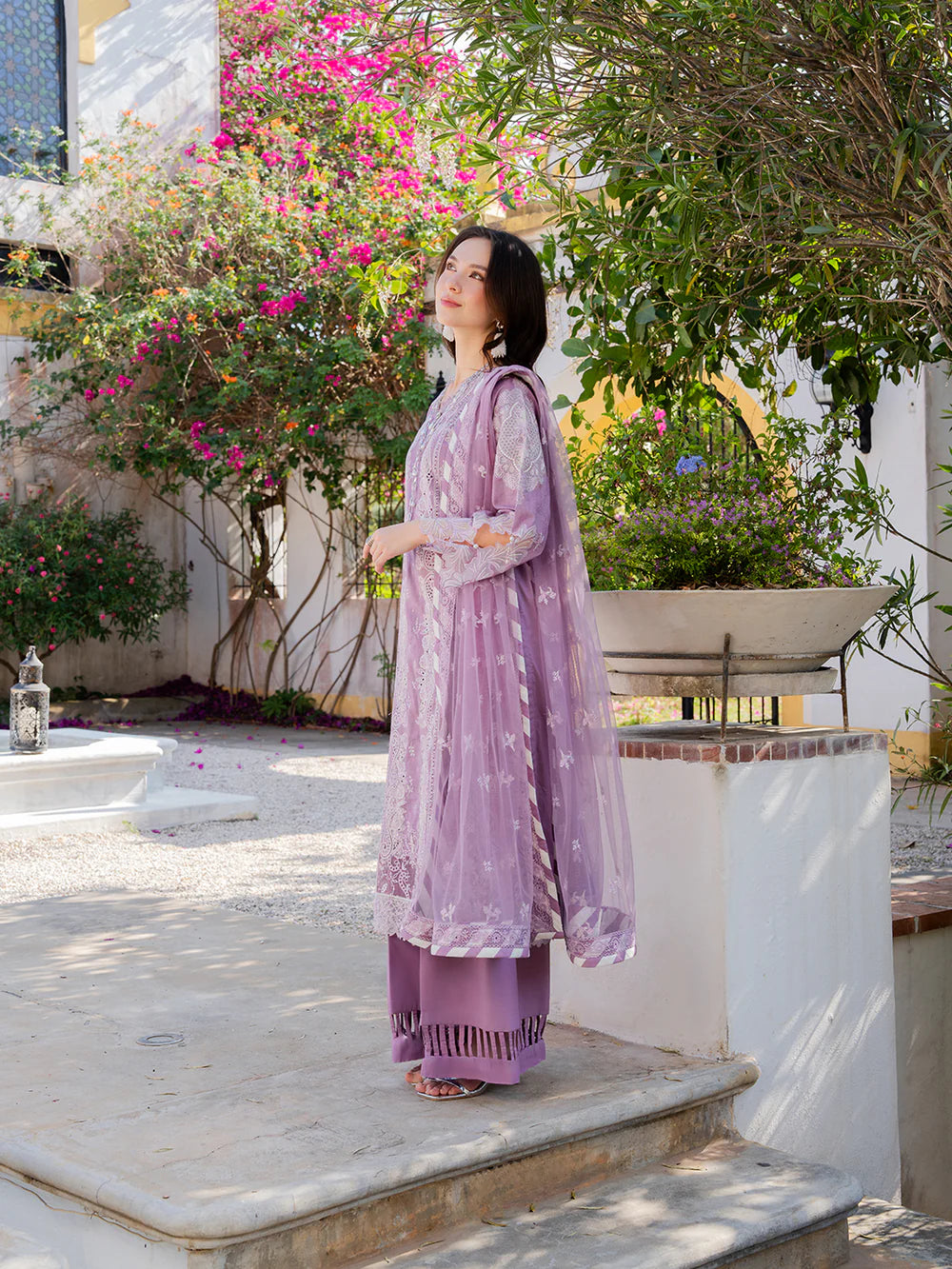 Lilac Purple 'Aurea' Jacquard Ladies Suit