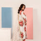 White 'Elsa Lux' Silk Lawn Ladies Suit