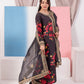 Black 'Elsa Lux' Silk Lawn Ladies Suit