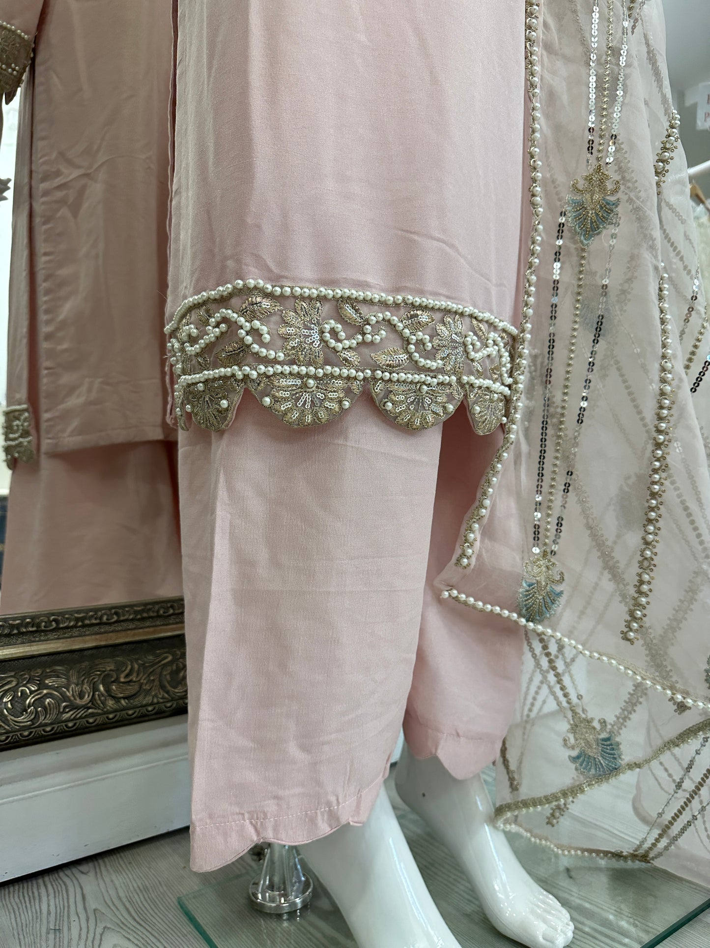 Pink Silk Ladies Suit