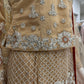 Creamy Gold and Peach Luxury Net Lehenga Choli Ladies Suit