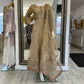 Beige Gold Crushed Ladies Suit