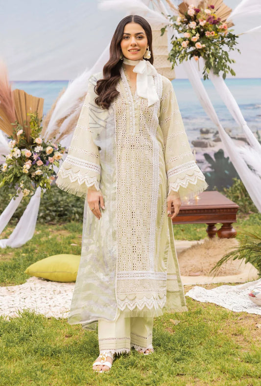 Creamy Lime Adan's Libas Lawn Ladies Suit