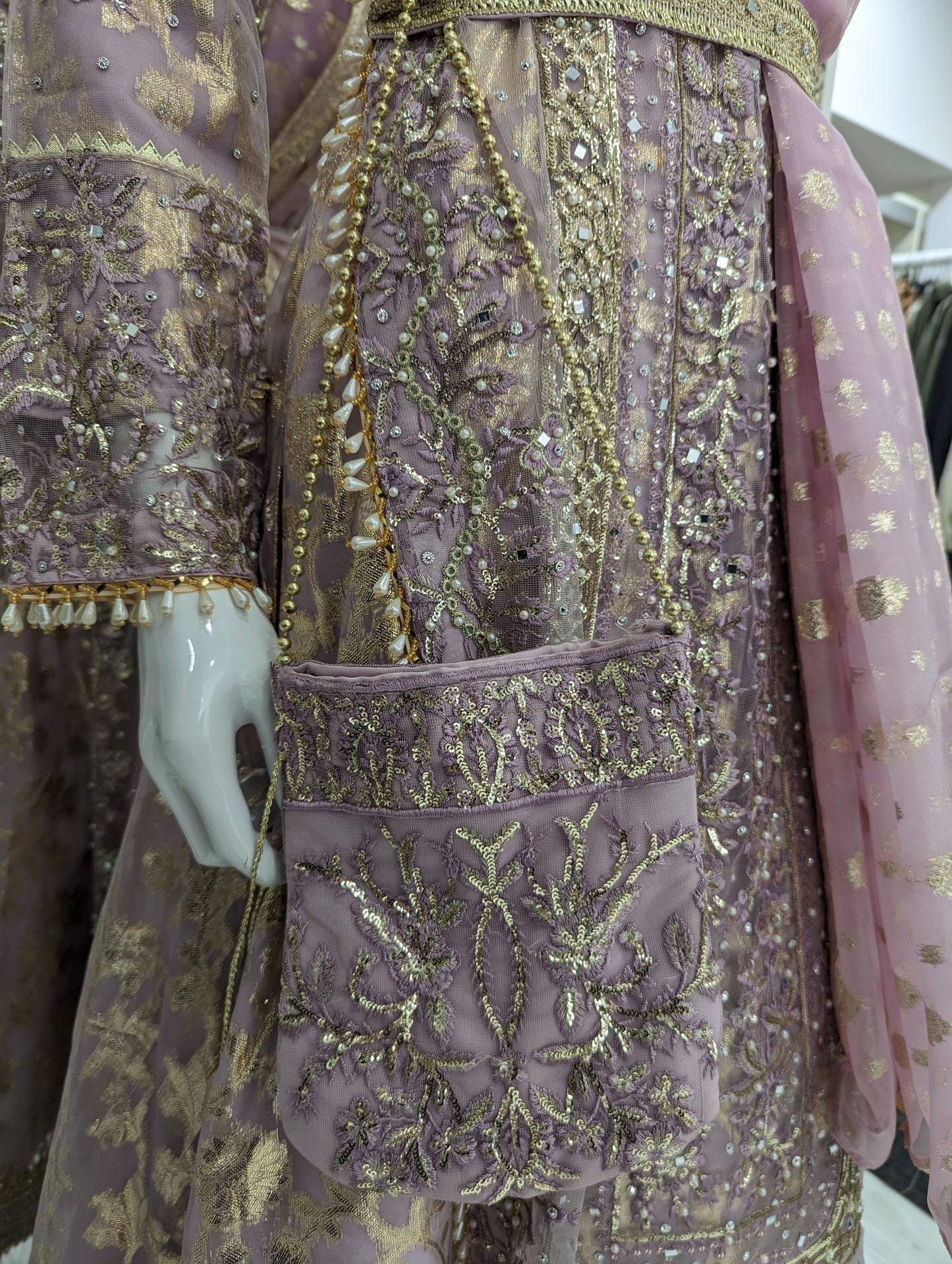 Lilac Luxury Net Ladies Suit