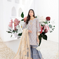 Off White and Blue IVANA Luxury Gharara Ladies Suit