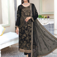 Black Urshia Luxury Chiffon Ladies Suit