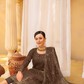 Dark Brown Urshia Luxury Net Ladies Suit