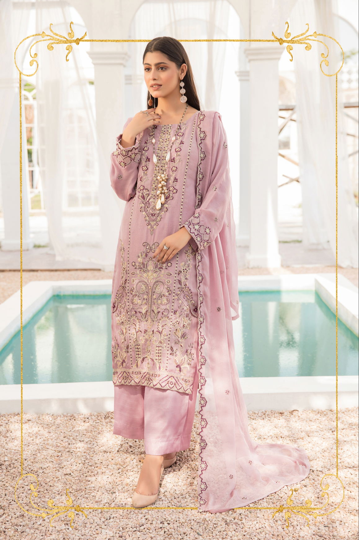 Lilac Evelyn Chiffon Ladies Suit