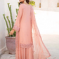 Peach Pink Coral Bliss Chiffon Ladies Suit