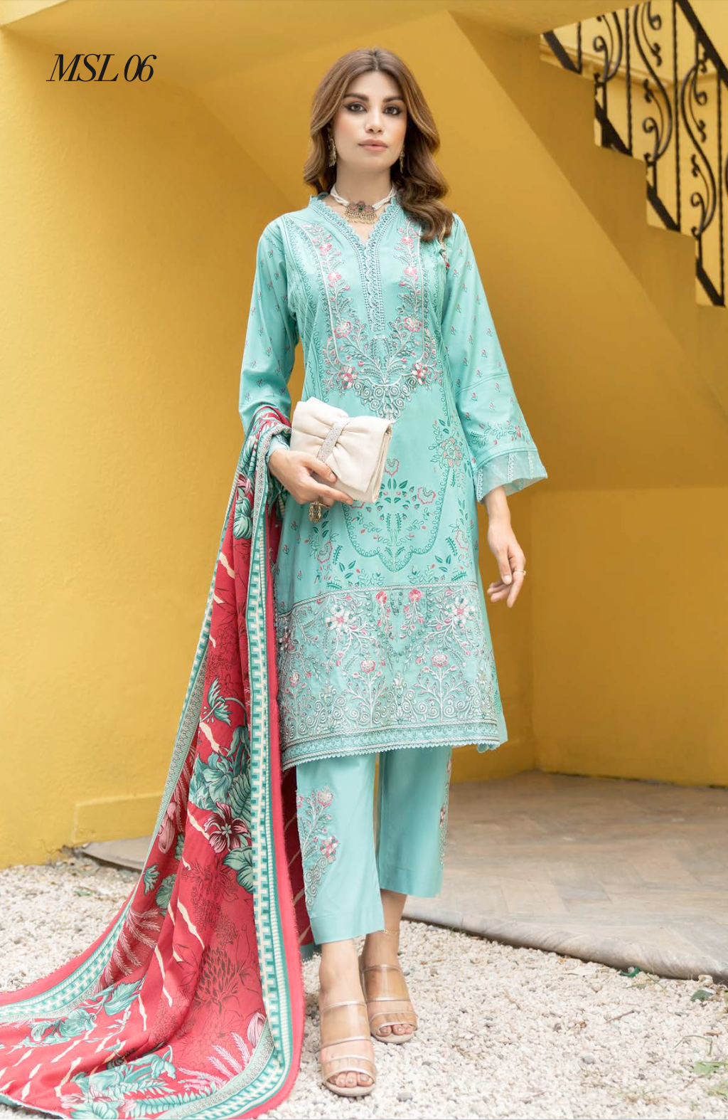 Teal Blue Munira Designer Dhanak Ladies Suit
