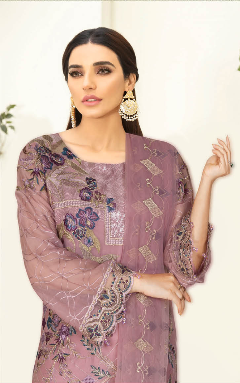 Lilac Nayab by Ramsha Chiffon Ladies Suit