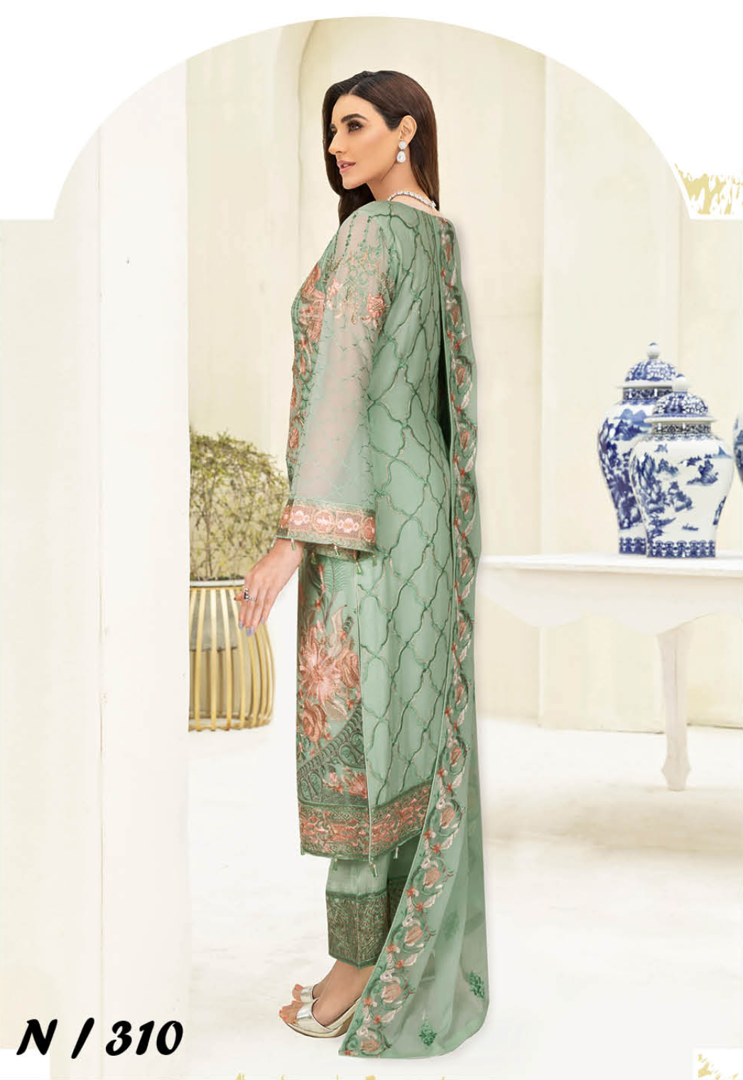 Green Nayab by Ramsha Chiffon Ladies Suit