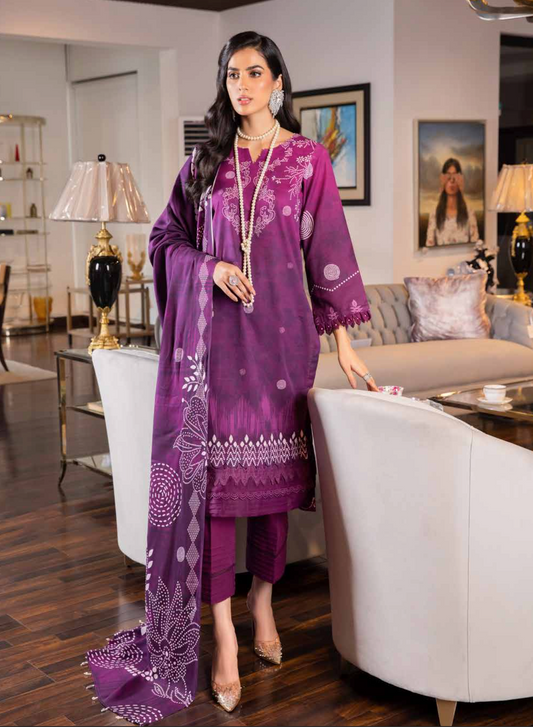Purple Nureh Khaddar Ladies Suit