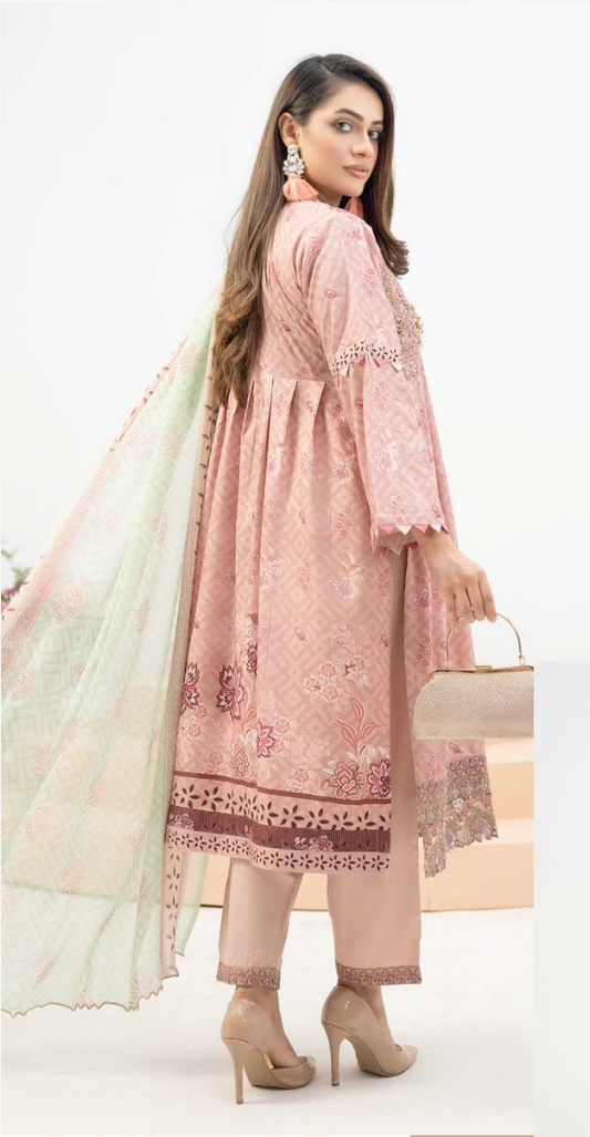 Dusty Pink Munira Designer Linen Ladies Suit