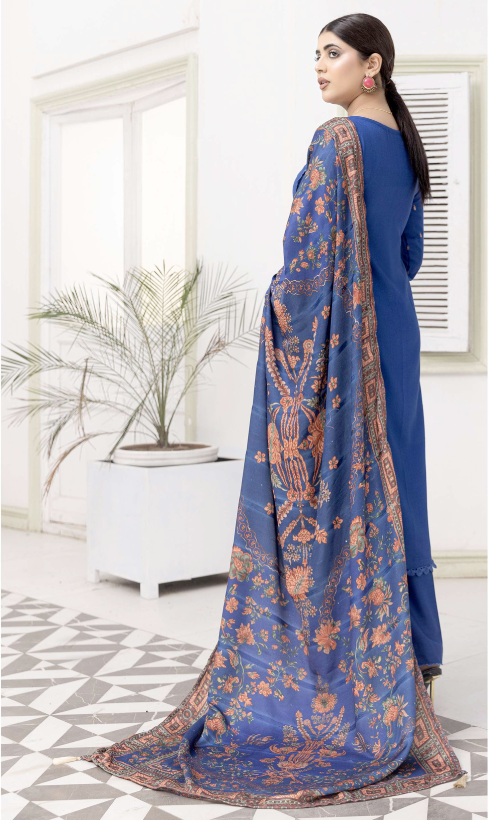 Blue 'Maahi' Dhanak Ladies Suit