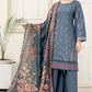Slate Blue 'Maahi' Dhanak Ladies Suit
