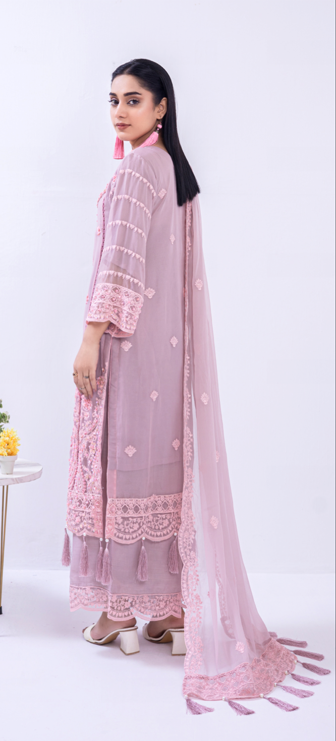 Dusty Pink 'Rangz' Chiffon Ladies Suit