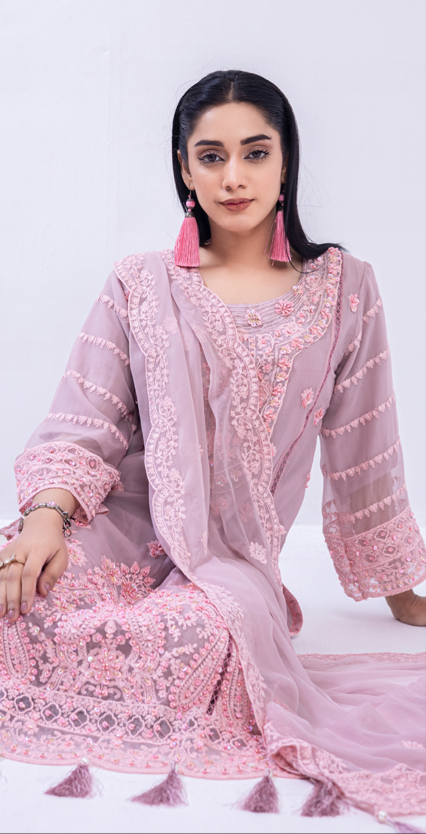 Dusty Pink 'Rangz' Chiffon Ladies Suit