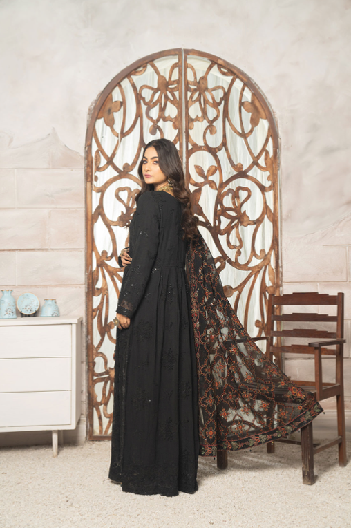 Black Maria B Design Luxury Chiffon Ladies Suit