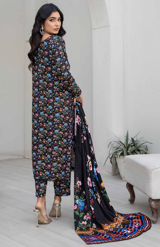 Black 'Bareez by Hadiya's' Linen Ladies Suit
