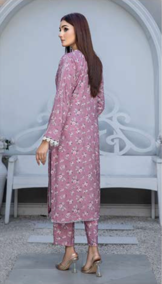 Dusty Pink 'Carma by Hadiya's' Linen Ladies Suit