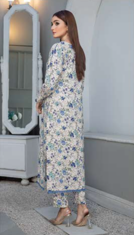 Off White Cream 'Carma by Hadiya's' Linen Ladies Suit