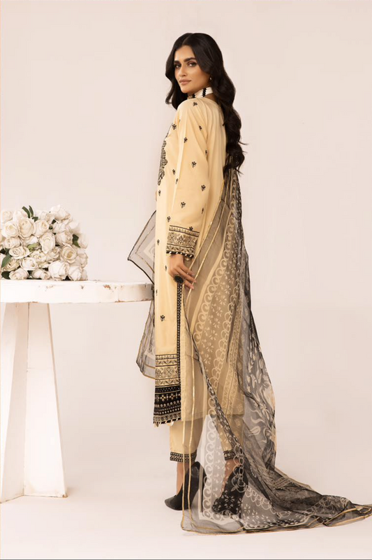 Beige Gold 'Muskari Elegante' Linen Ladies Suit