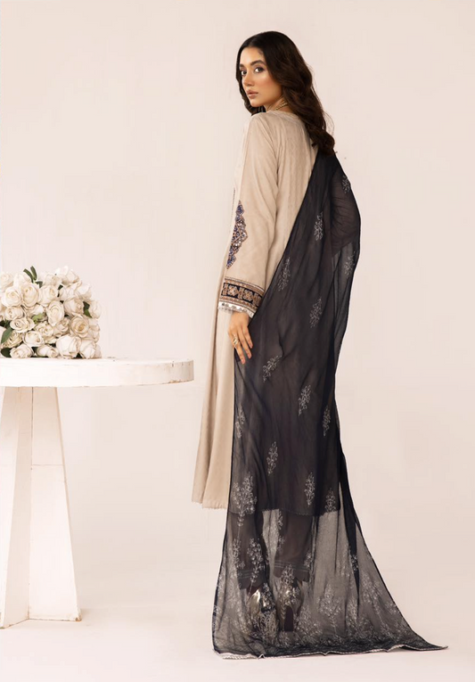 Taupe 'Muskari Elegante' Linen Ladies Suit