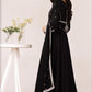 Black 'Muskari Elegante' Linen Ladies Suit