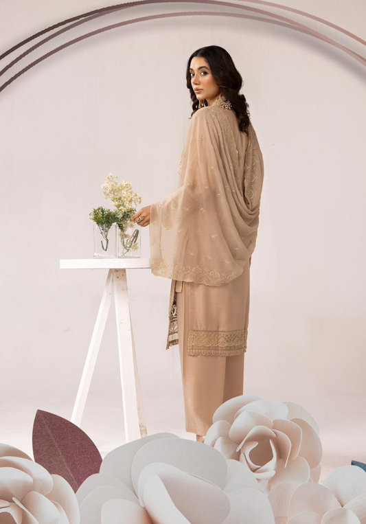 Light Brown 'Muskari Elegante' Linen Ladies Suit