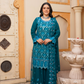 Dark Teal Green Chiffon Sharara Ladies Suit