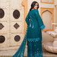 Dark Teal Green Chiffon Sharara Ladies Suit