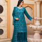 Dark Teal Green Chiffon Sharara Ladies Suit