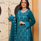 Dark Teal Green Chiffon Sharara Ladies Suit