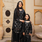 Black Chiffon Sharara Girls Suit