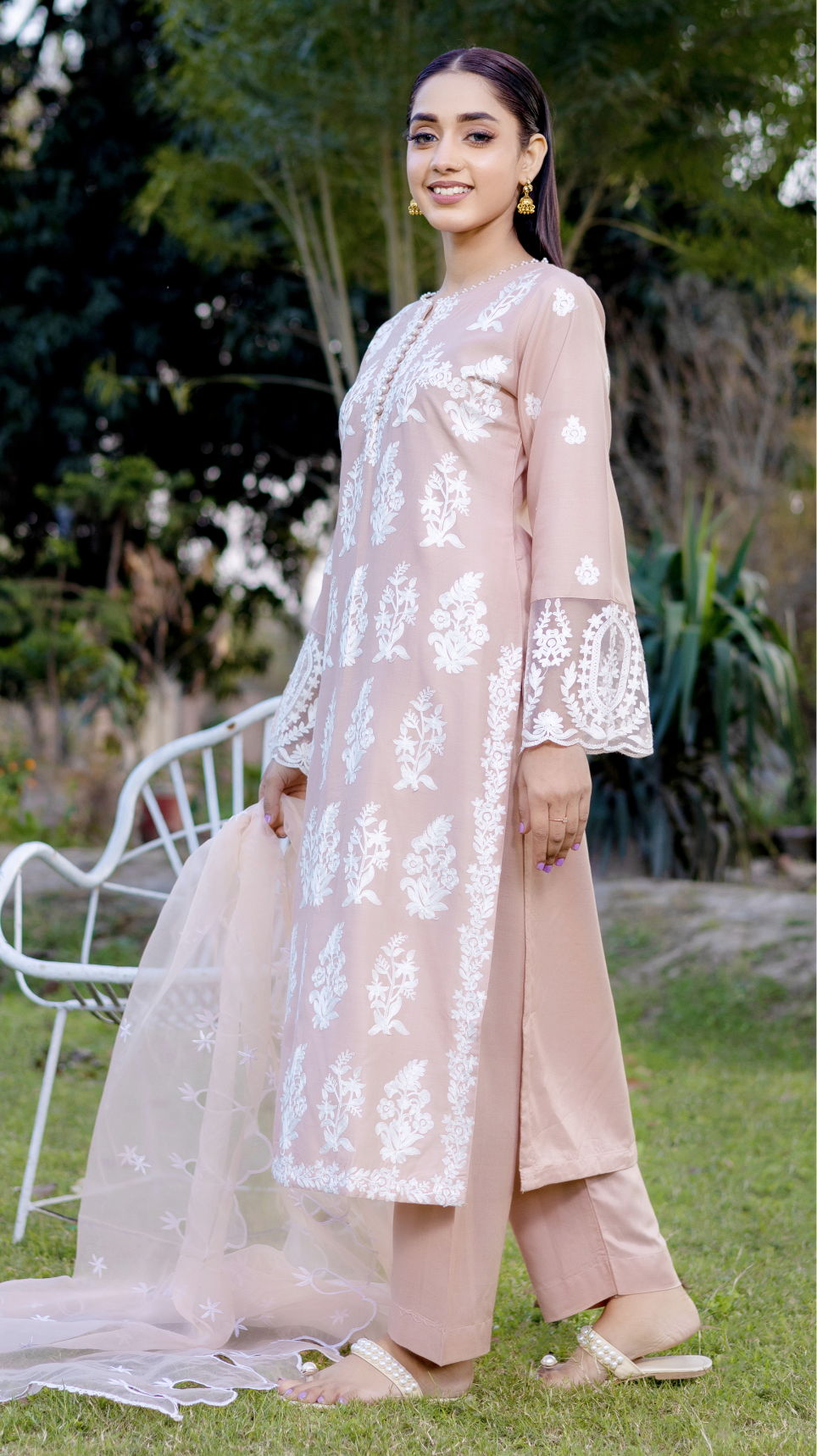 Nude Pink 'Orchid' Linen Ladies Suit