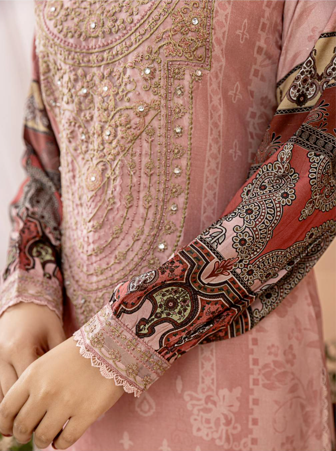 Pink 'Zoha' Linen Ladies Suit