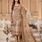 Light Brown 'Golden Glamour' Dastan Luxury Chiffon Ladies Suit