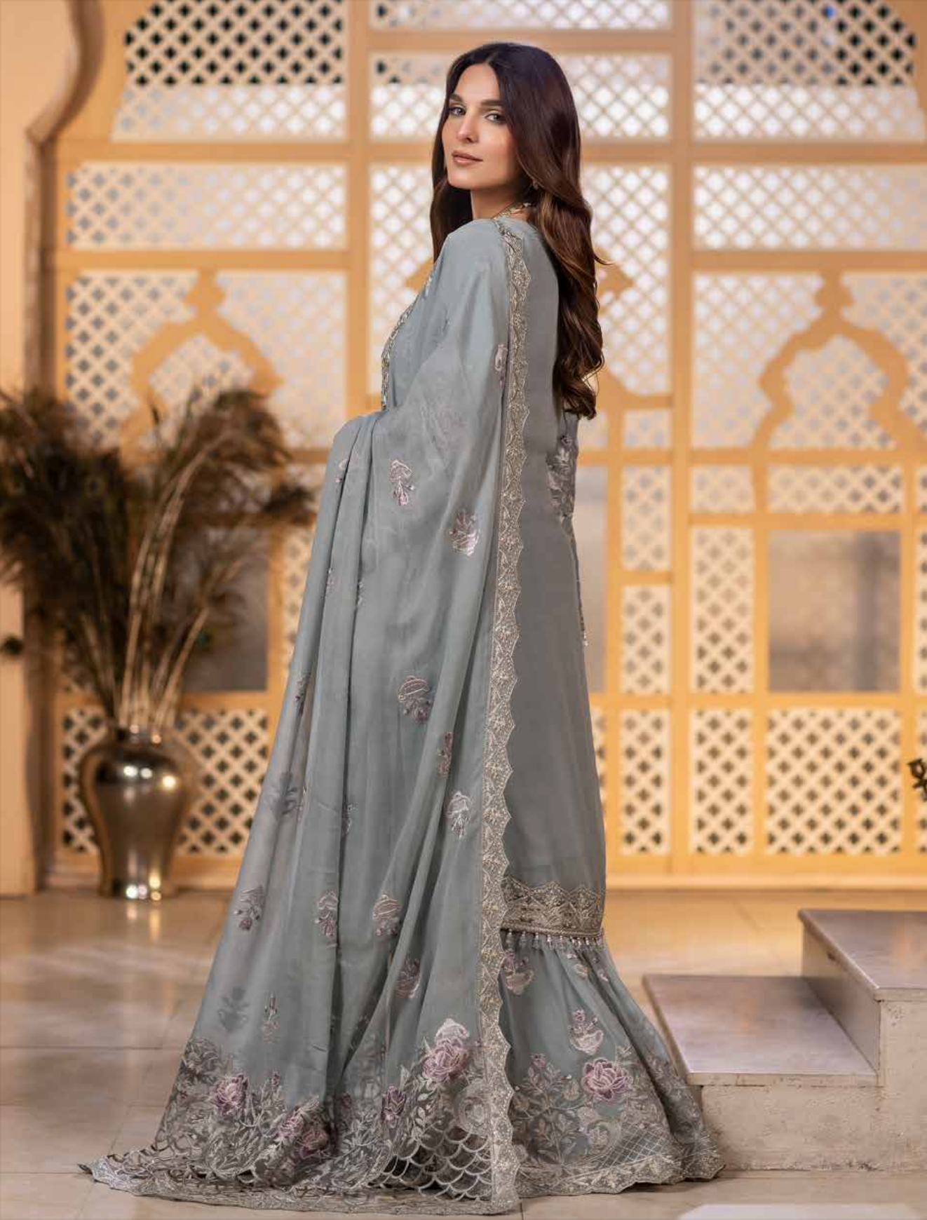 Light Blue 'Heavenly Hues' Dastan Luxury Chiffon Ladies Suit