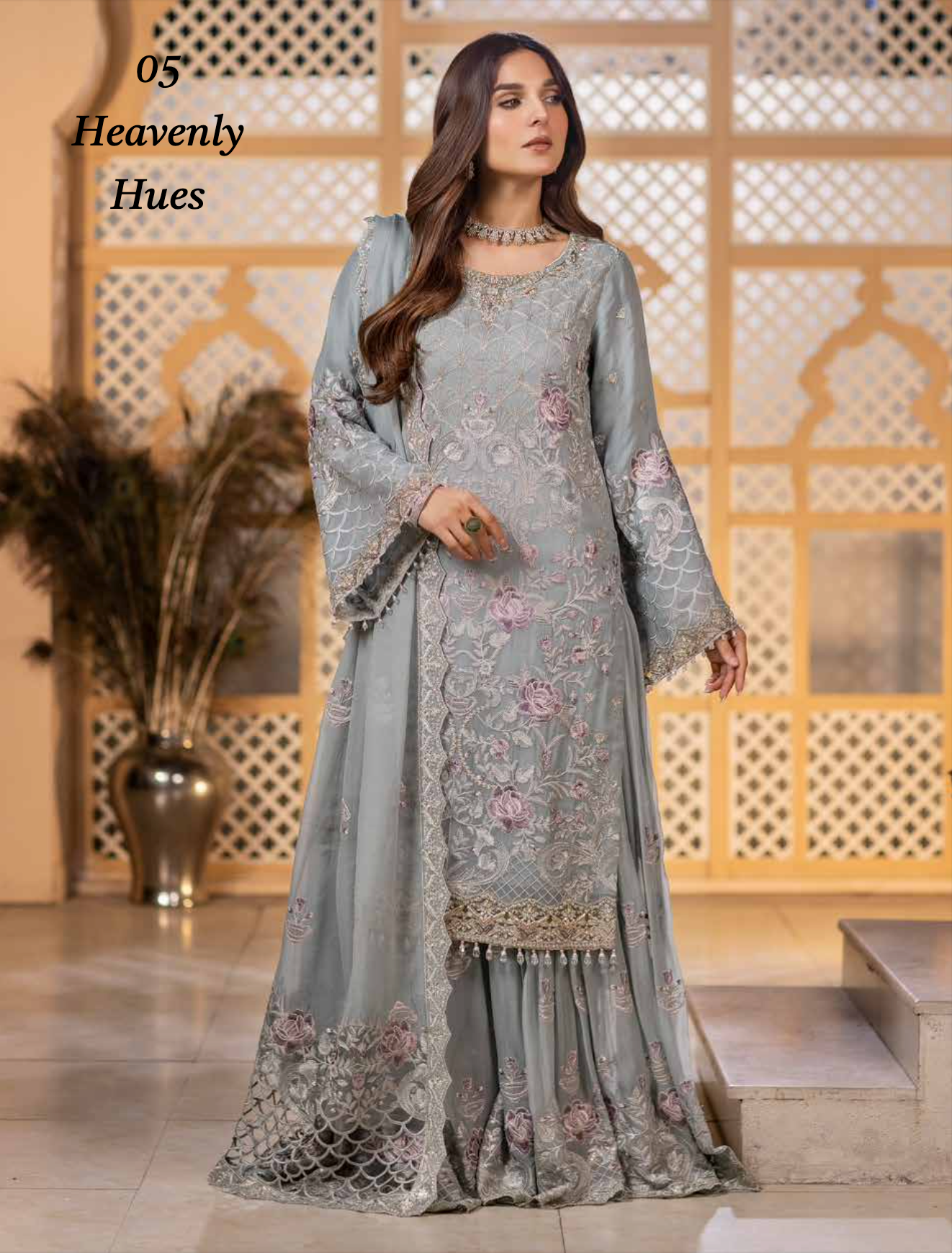 Light Blue 'Heavenly Hues' Dastan Luxury Chiffon Ladies Suit