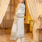 Off White 'Silver Ash' Dastan Luxury Chiffon Ladies Suit