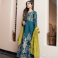 Dark Teal Blue Maria B Design Pure Cotton Ladies Suit