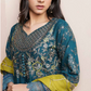 Dark Teal Blue Maria B Design Pure Cotton Ladies Suit