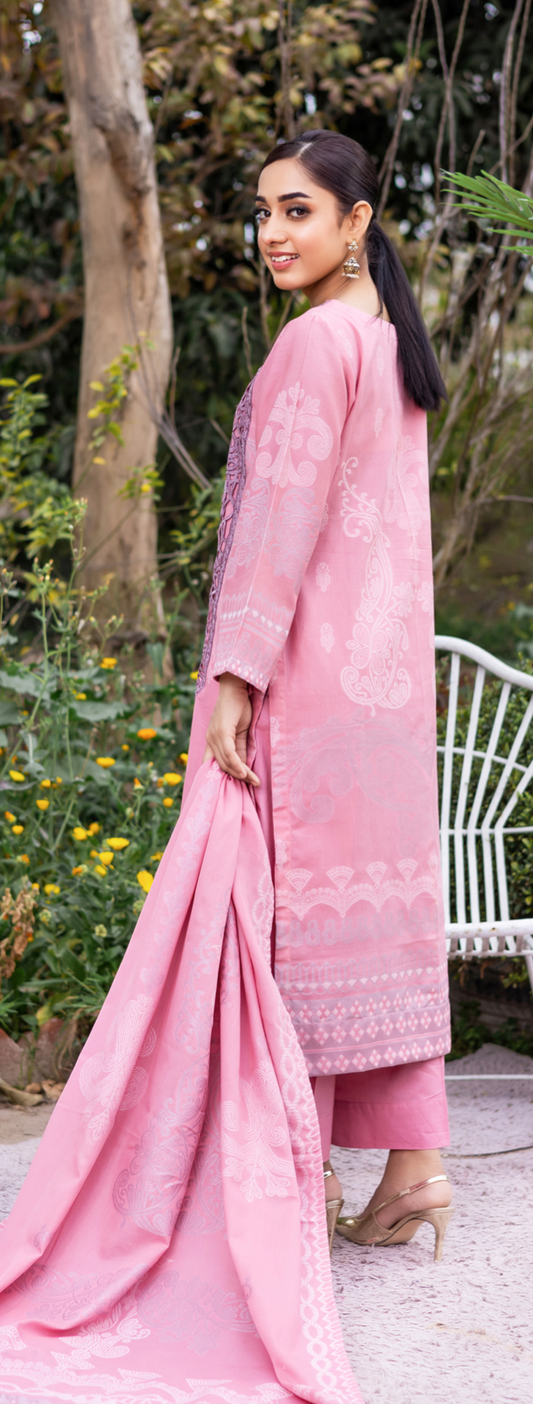Pink 'Nura' Premium Jacquard Ladies Suit